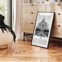 Agra Print Black and White, Agra Wall Art, Agra Poster, Agra Photo, Agra Wall Décor, Uttar Pradesh, India, Yamuna, Taj Mahal
