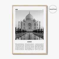Agra Print Black and White, Agra Wall Art, Agra Poster, Agra Photo, Agra Wall Décor, Uttar Pradesh, India, Yamuna, Taj Mahal