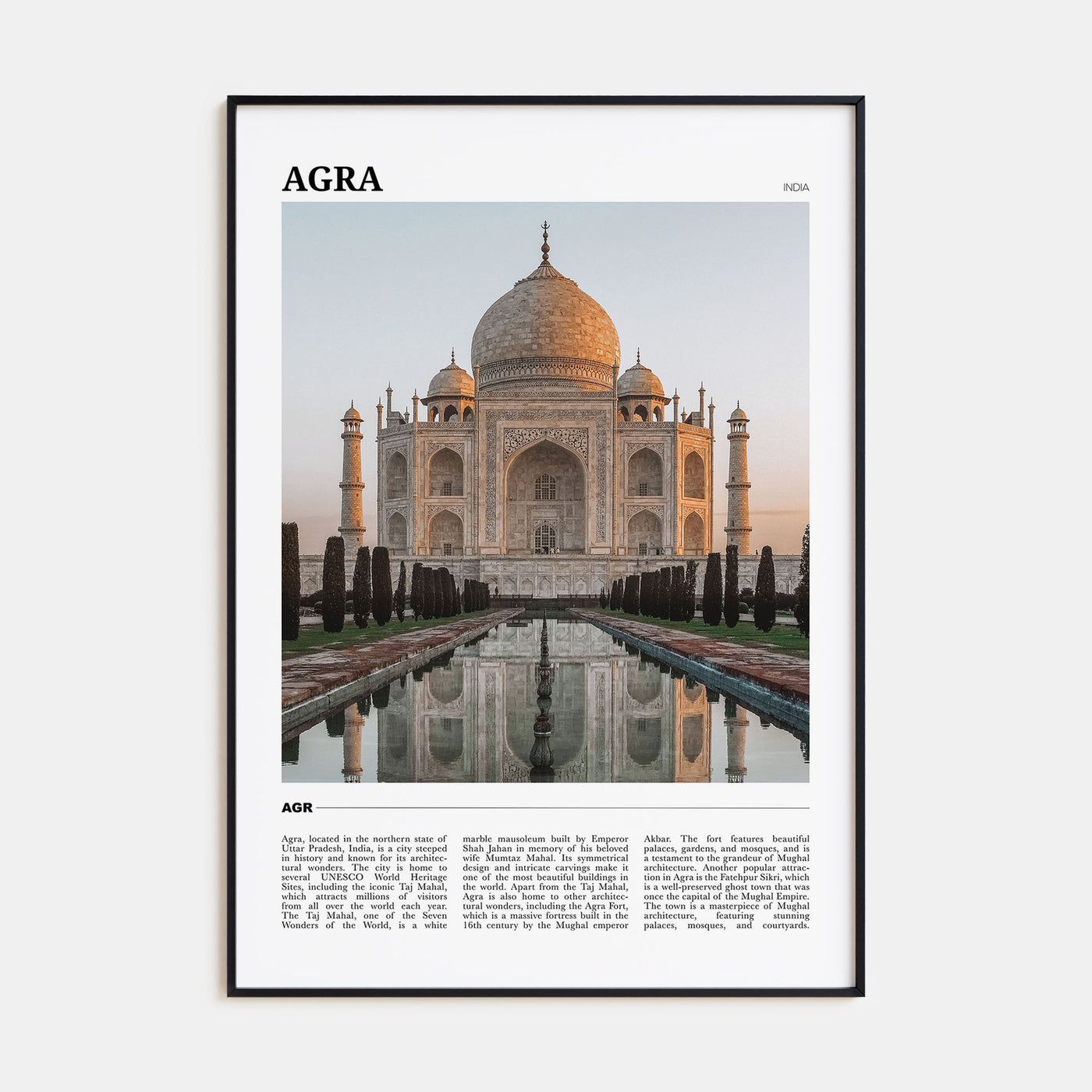 Agra Travel Color Poster