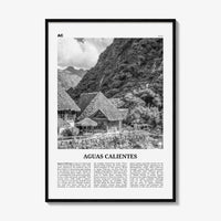 Aguas Calientes Print Black and White, Aguas Calientes Wall Art, Aguas Calientes Poster, Aguas Calientes Photo, Aguas Calientes Map, Peru