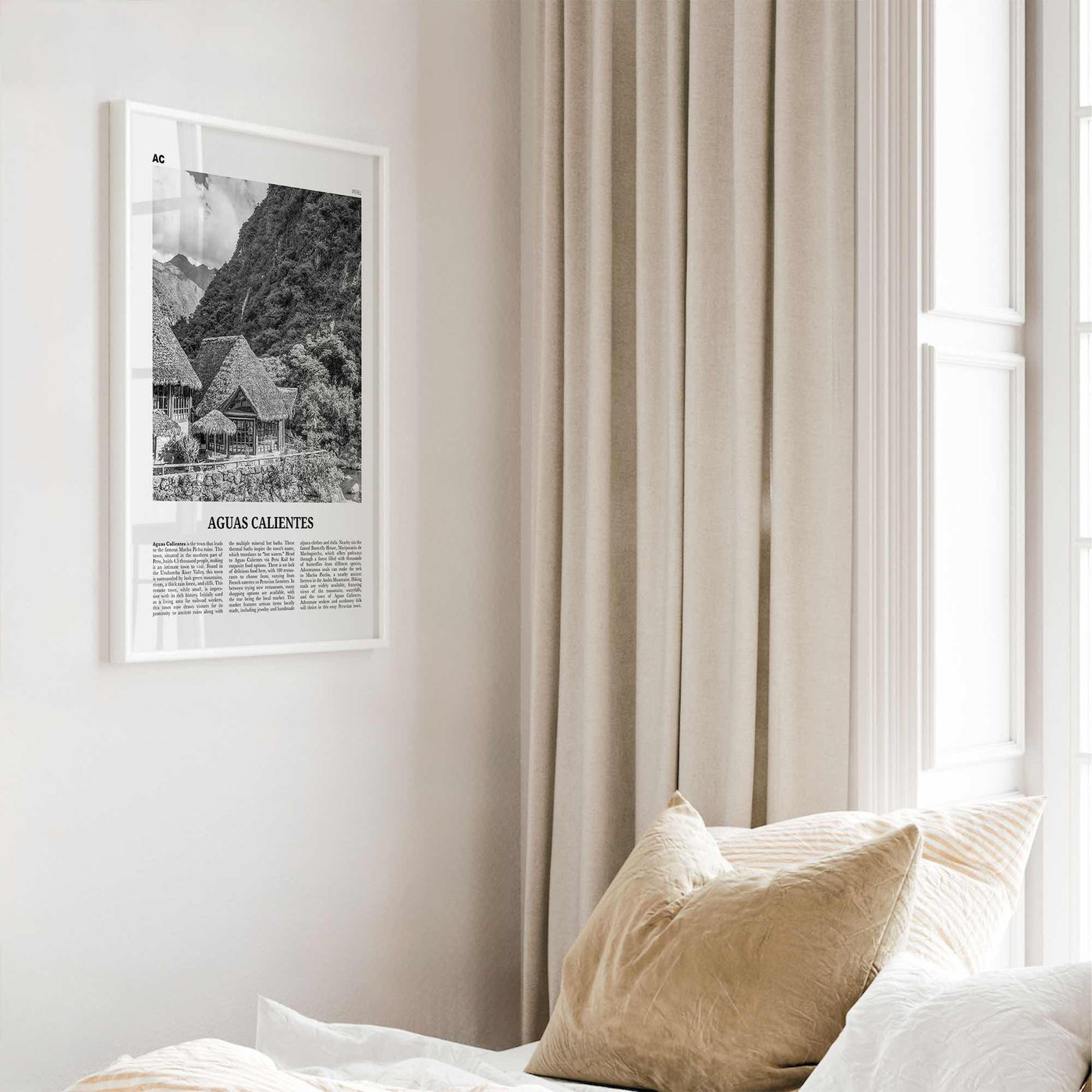 Aguas Calientes Print Black and White, Aguas Calientes Wall Art, Aguas Calientes Poster, Aguas Calientes Photo, Aguas Calientes Map, Peru