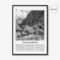 Aguas Calientes Print Black and White, Aguas Calientes Wall Art, Aguas Calientes Poster, Aguas Calientes Photo, Aguas Calientes Map, Peru