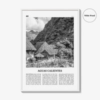 Aguas Calientes Print Black and White, Aguas Calientes Wall Art, Aguas Calientes Poster, Aguas Calientes Photo, Aguas Calientes Map, Peru