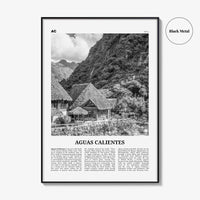 Aguas Calientes Print Black and White, Aguas Calientes Wall Art, Aguas Calientes Poster, Aguas Calientes Photo, Aguas Calientes Map, Peru