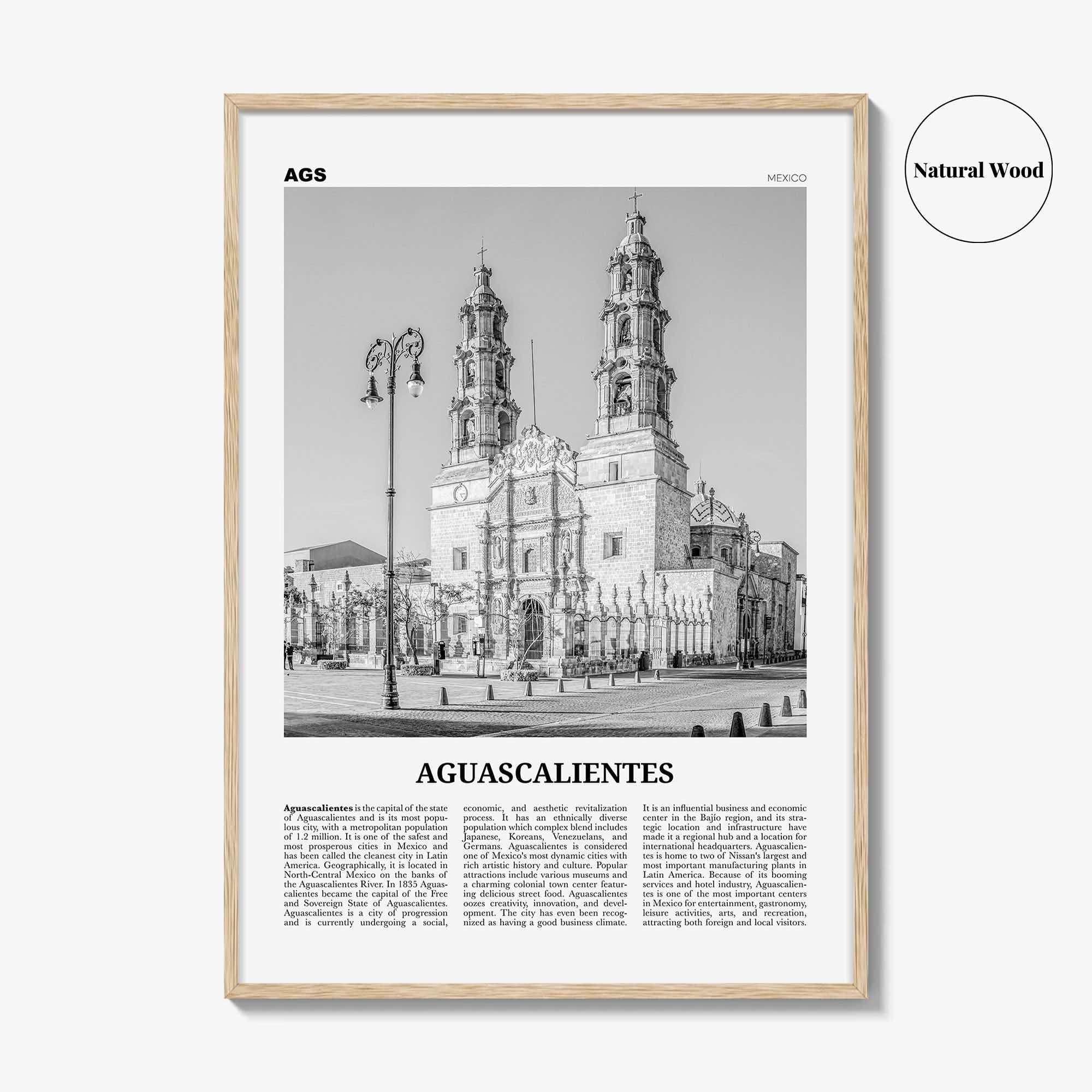 Aguascalientes Print Black and White, Aguascalientes Wall Art, Aguascalientes Poster, Aguascalientes Photo, Aguascalientes Décor, Mexico