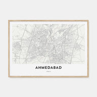 Ahmedabad Map Landscape Poster