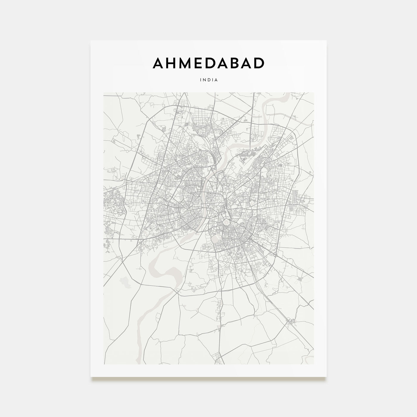 Ahmedabad Map Portrait Poster