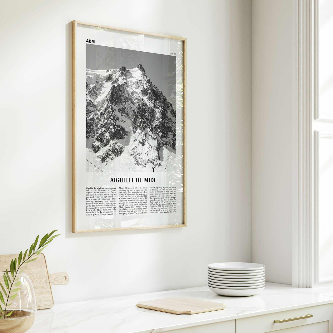 Aiguille du Midi Print Black and White, Aiguille du Midi Wall Art, Aiguille du Midi Poster, Aiguille du Midi Photo, Aiguille Décor, France