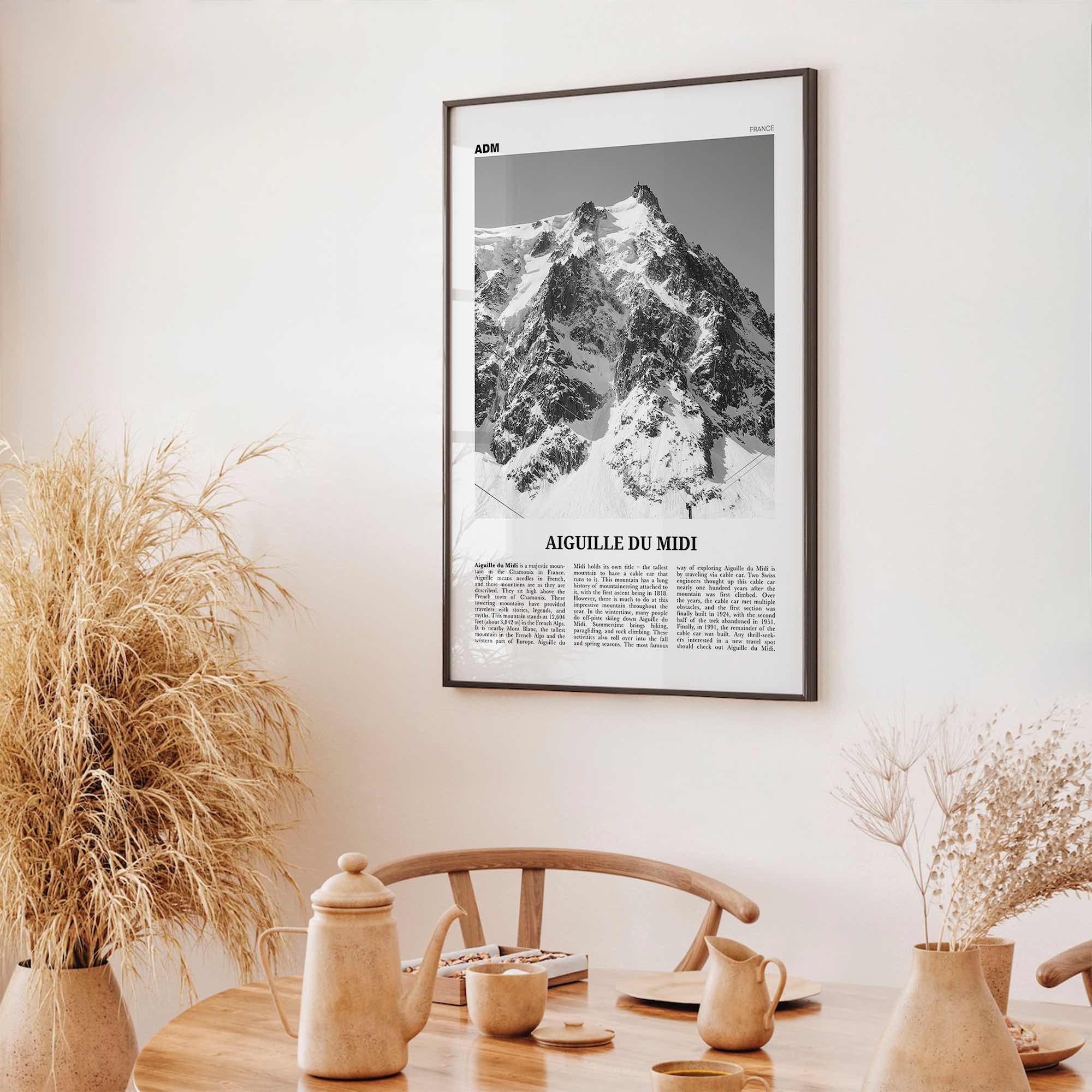 Aiguille du Midi Print Black and White, Aiguille du Midi Wall Art, Aiguille du Midi Poster, Aiguille du Midi Photo, Aiguille Décor, France