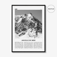 Aiguille du Midi Print Black and White, Aiguille du Midi Wall Art, Aiguille du Midi Poster, Aiguille du Midi Photo, Aiguille Décor, France
