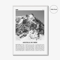 Aiguille du Midi Print Black and White, Aiguille du Midi Wall Art, Aiguille du Midi Poster, Aiguille du Midi Photo, Aiguille Décor, France
