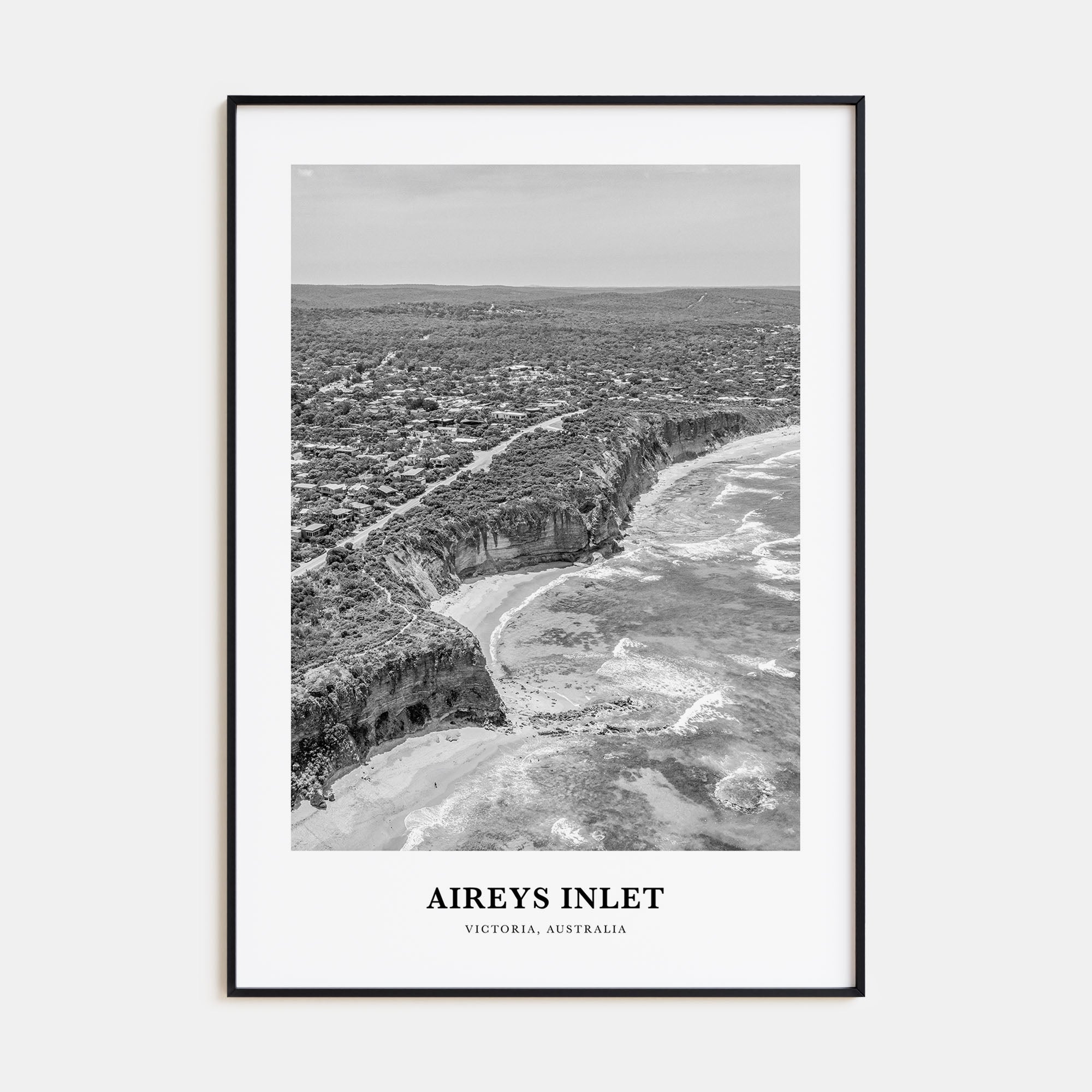 Aireys Inlet Portrait B&W Poster
