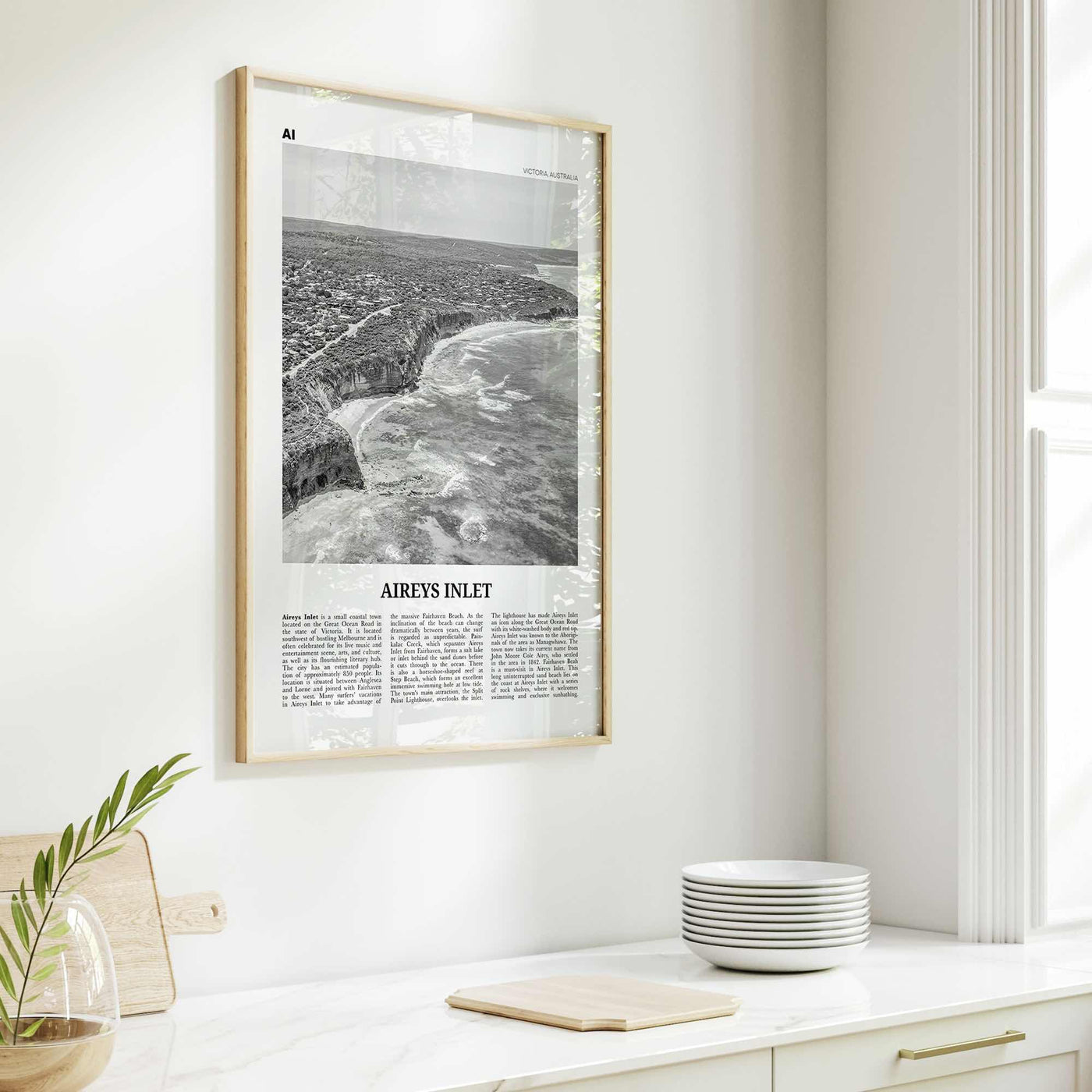 Aireys Inlet Print Black and White, Aireys Inlet Wall Art, Aireys Inlet Poster, Aireys Inlet Photo, Aireys Inlet Decor, Victoria, Australia