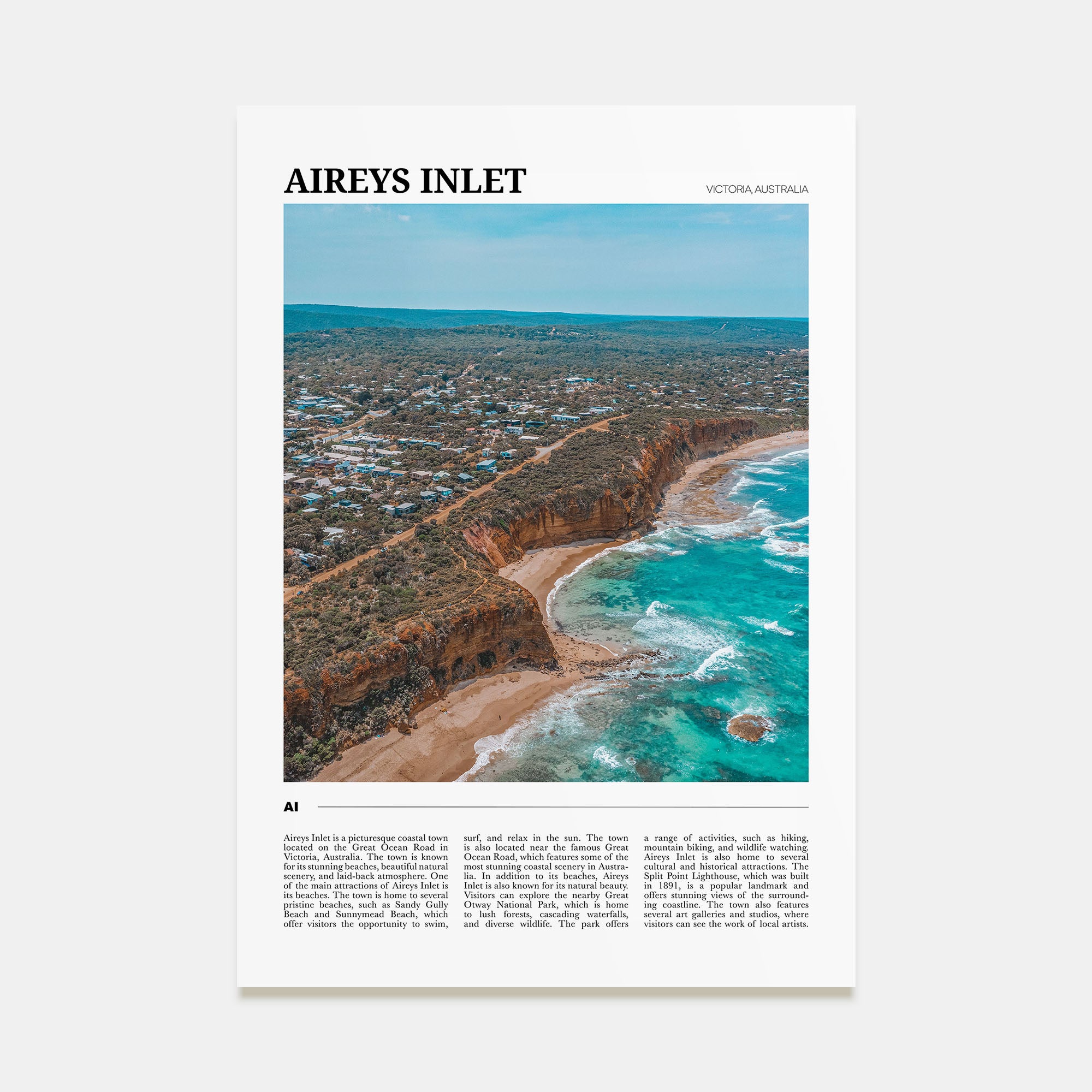 Aireys Inlet Travel Color Poster