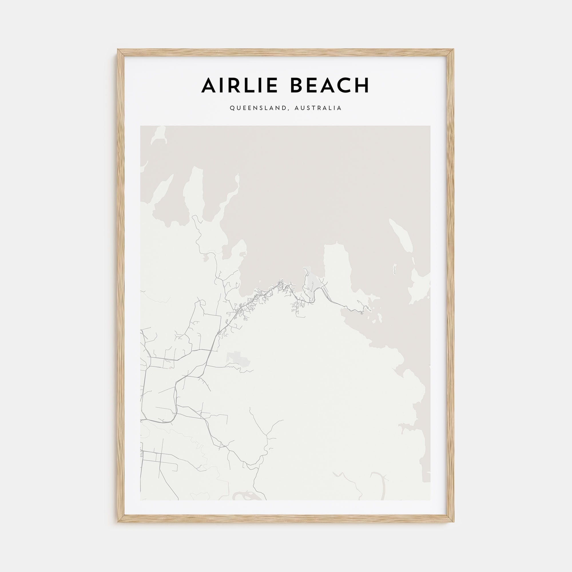Airlie Beach Map Portrait Poster