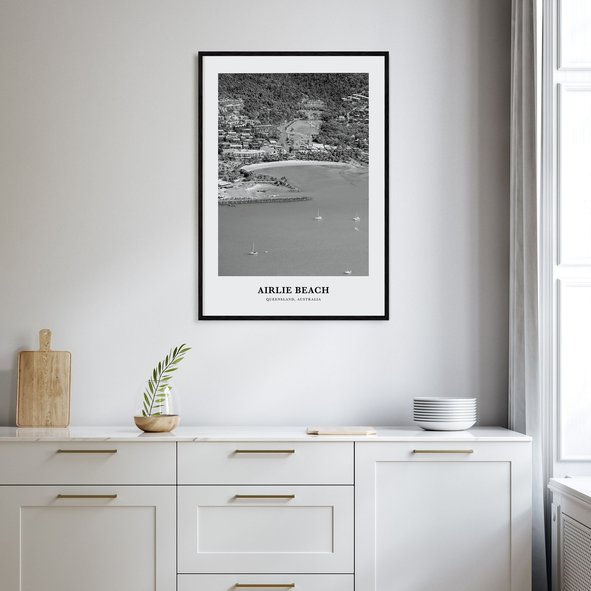 Airlie Beach Portrait B&W Poster