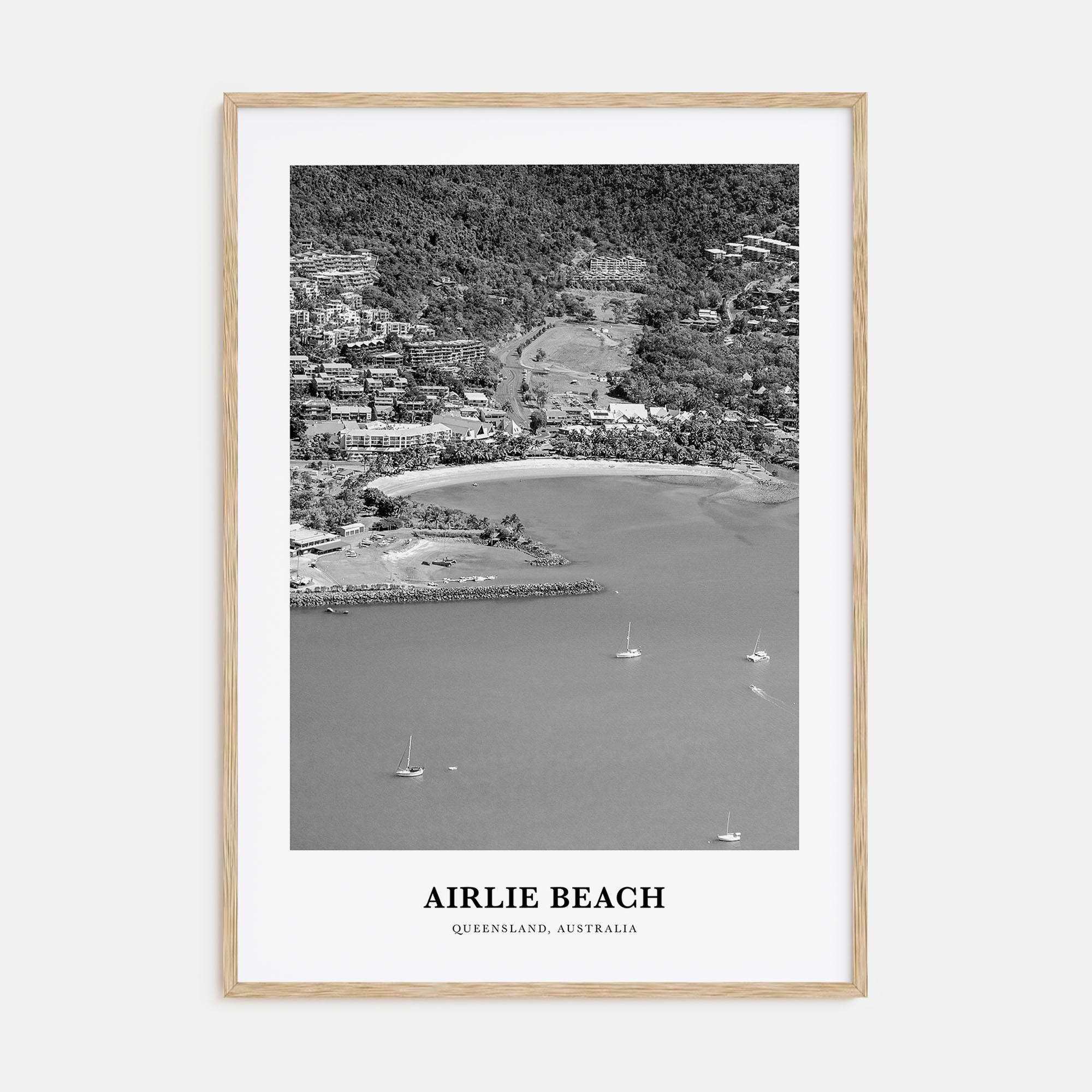 Airlie Beach Portrait B&W Poster