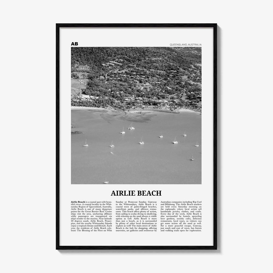 Airlie Beach Print Black and White, Airlie Beach Wall Art, Airlie Beach Poster, Airlie Beach Photo, Queensland, Australia Oceania