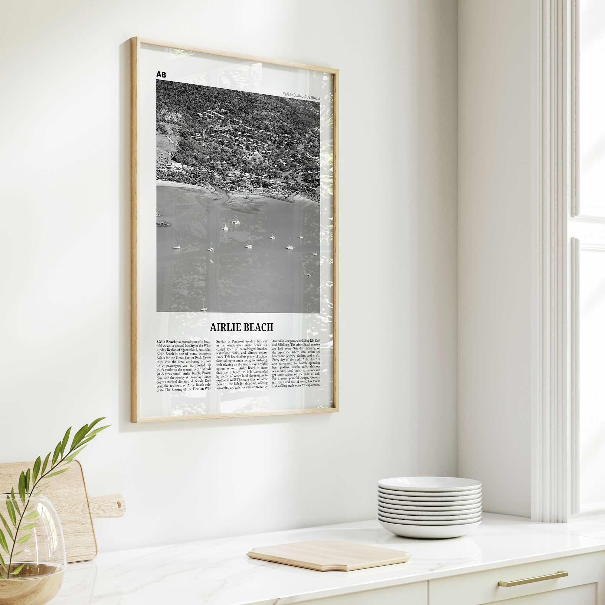 Airlie Beach Print Black and White, Airlie Beach Wall Art, Airlie Beach Poster, Airlie Beach Photo, Queensland, Australia Oceania