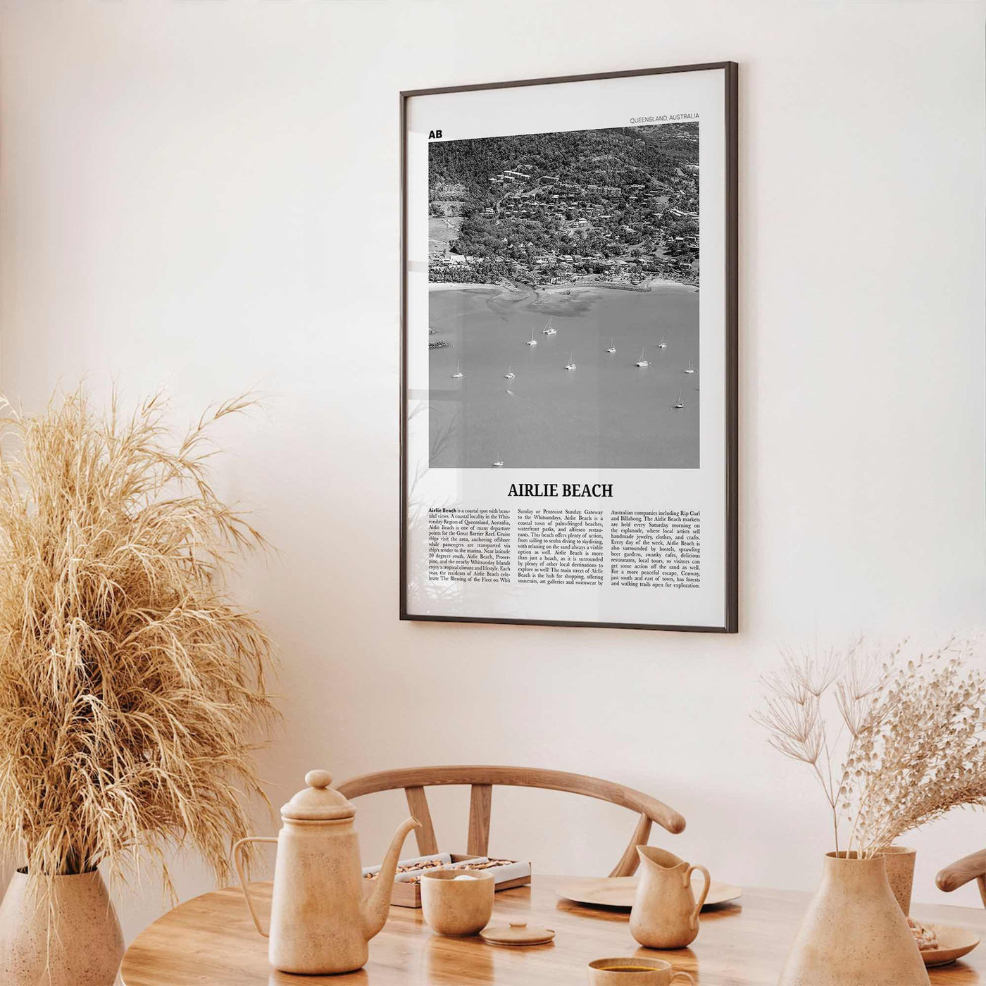 Airlie Beach Print Black and White, Airlie Beach Wall Art, Airlie Beach Poster, Airlie Beach Photo, Queensland, Australia Oceania