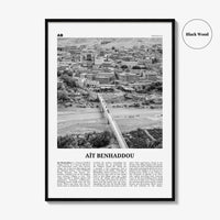 Ait Benhaddou Print Black and White, Ait Benhaddou Wall Art, Aït Benhaddou Poster, Aït Benhaddou Photo, Aït Benhaddou Map, Morocco
