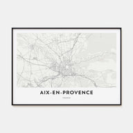 Aix-en-Provence Map Landscape Poster