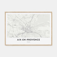 Aix-en-Provence Map Landscape Poster