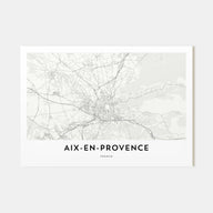 Aix-en-Provence Map Landscape Poster