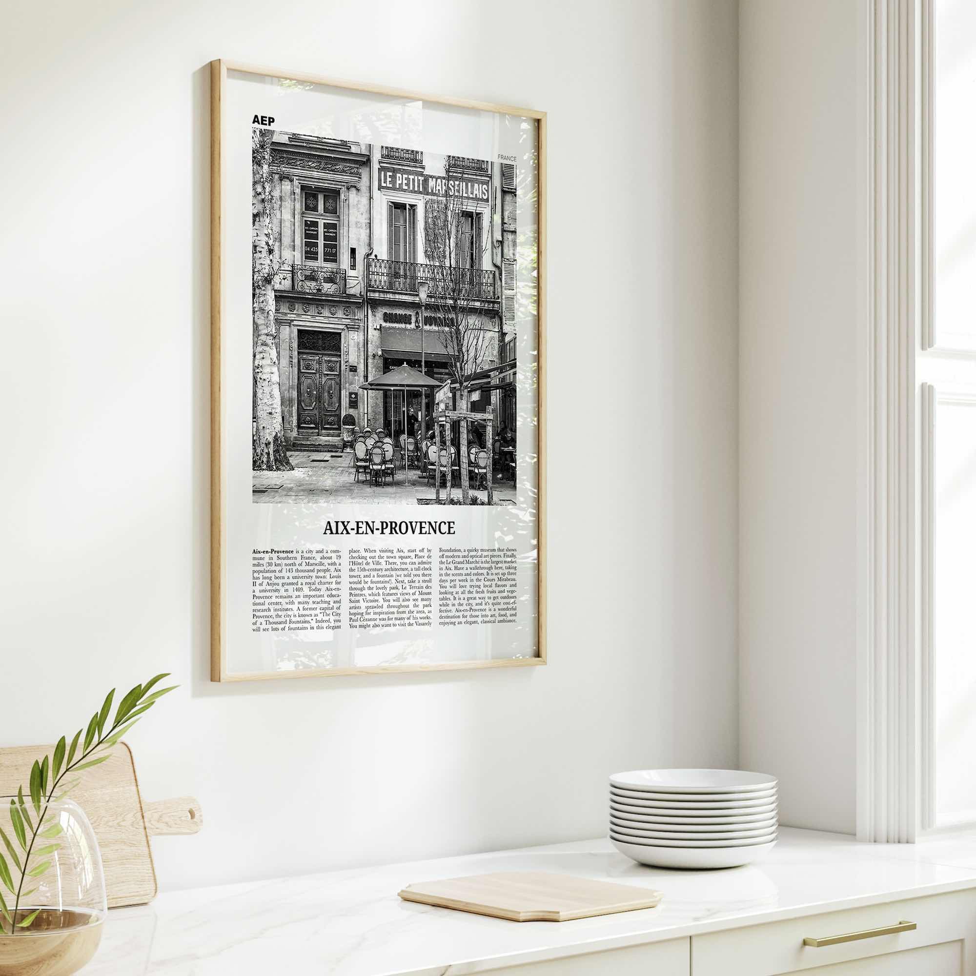 Aix En Provence Print Black and White No 1, Aix-en-Provence Wall Art, Aix-en-Provence Poster, Aix-en-Provence Photo, France, Côte d'Azur