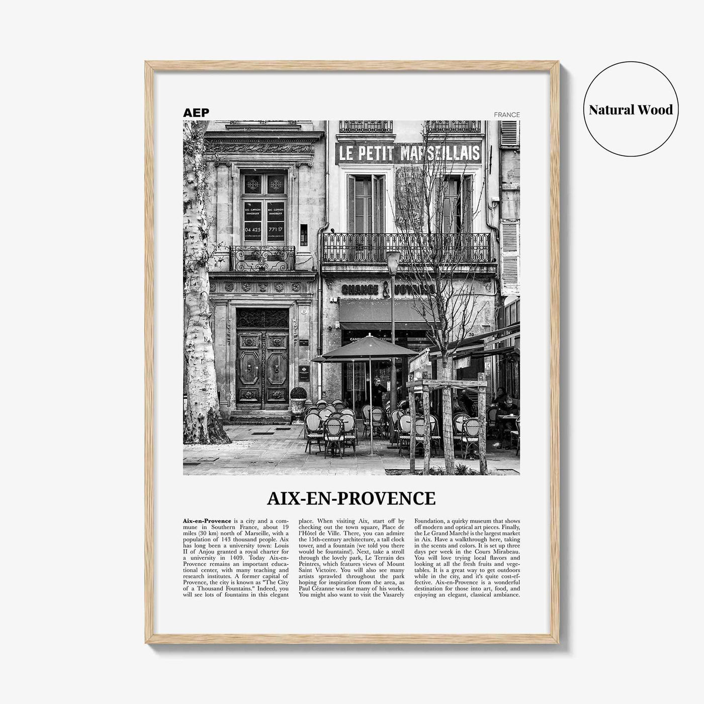 Aix En Provence Print Black and White No 1, Aix-en-Provence Wall Art, Aix-en-Provence Poster, Aix-en-Provence Photo, France, Côte d'Azur