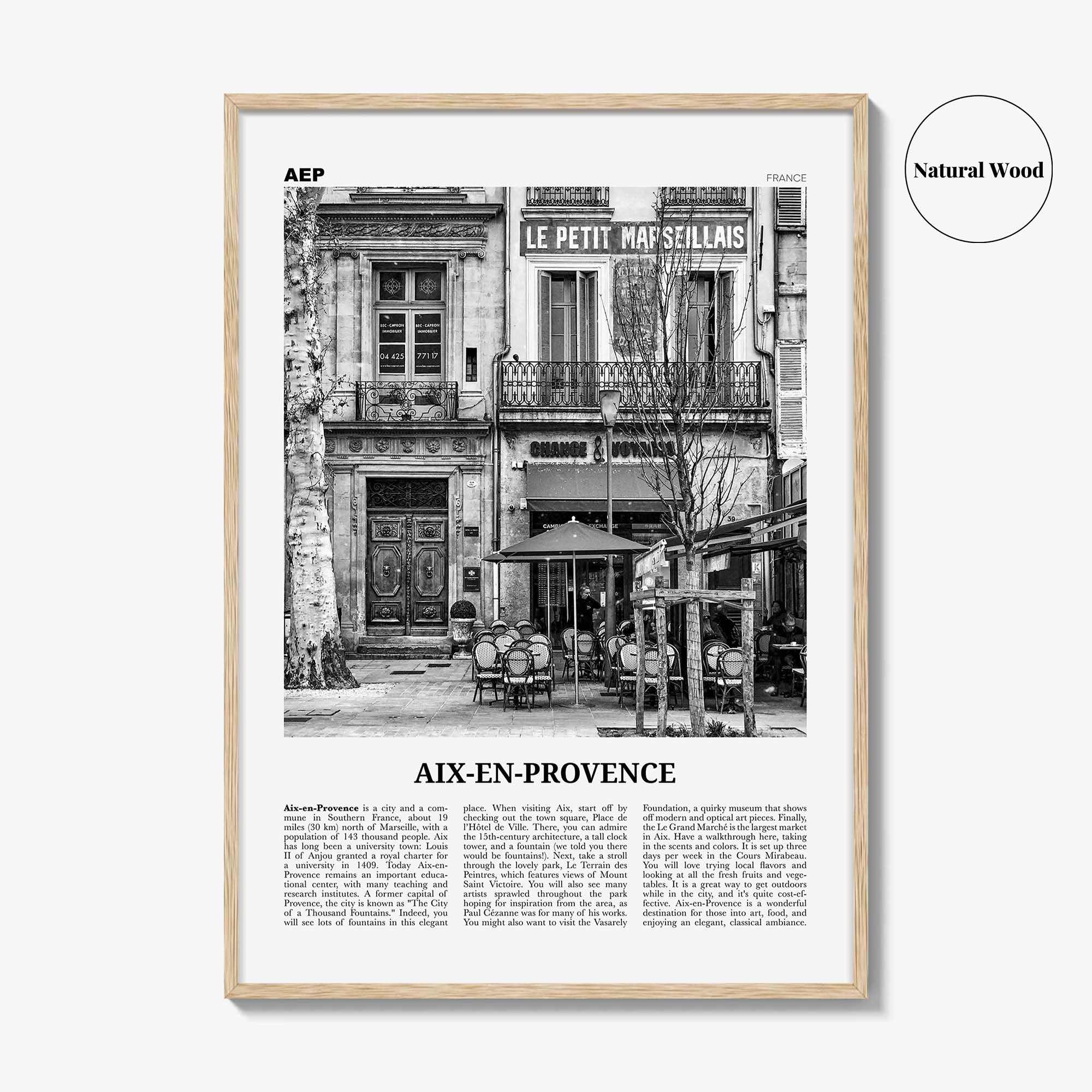 Aix En Provence Print Black and White No 1, Aix-en-Provence Wall Art, Aix-en-Provence Poster, Aix-en-Provence Photo, France, Côte d'Azur