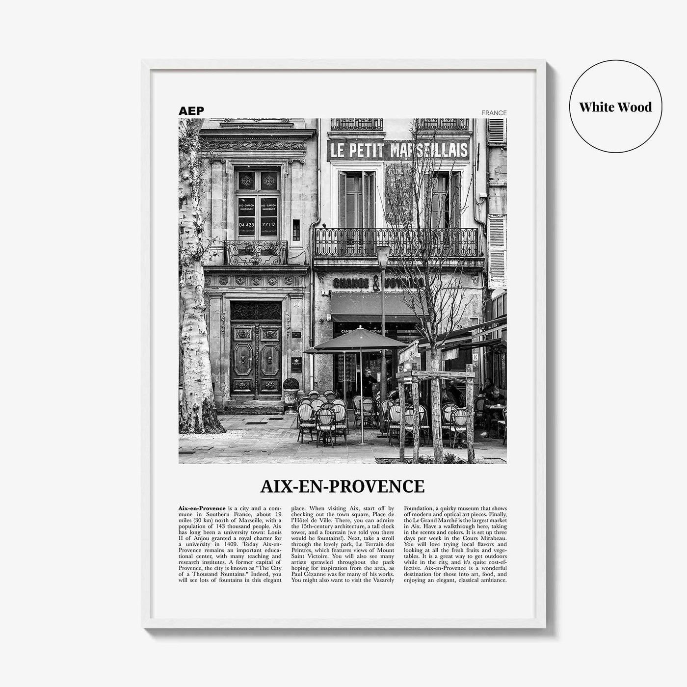 Aix En Provence Print Black and White No 1, Aix-en-Provence Wall Art, Aix-en-Provence Poster, Aix-en-Provence Photo, France, Côte d'Azur
