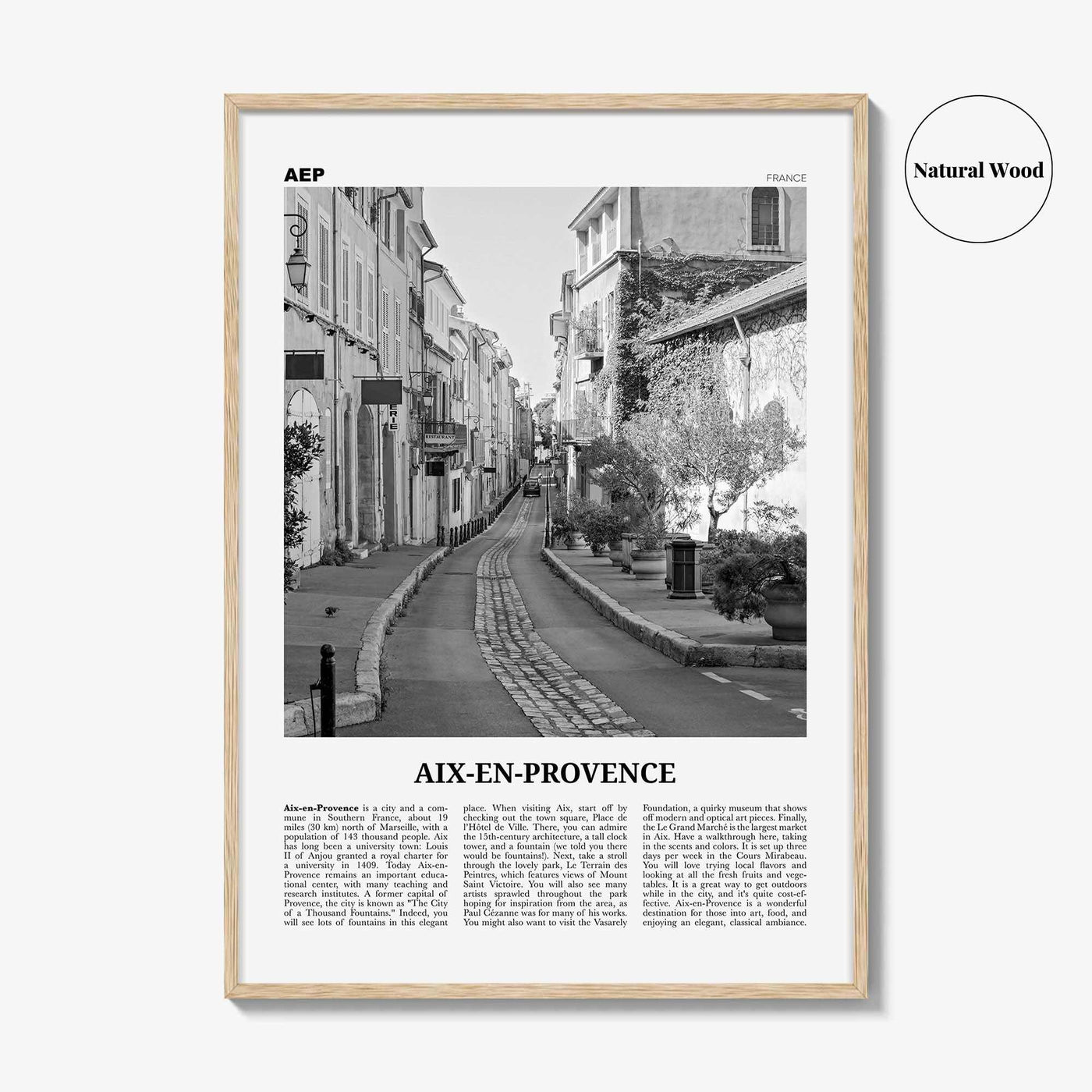 Aix En Provence Print Black and White No 2, Aix-en-Provence Wall Art, Aix-en-Provence Poster, Aix-en-Provence Photo, France, Côte d'Azur