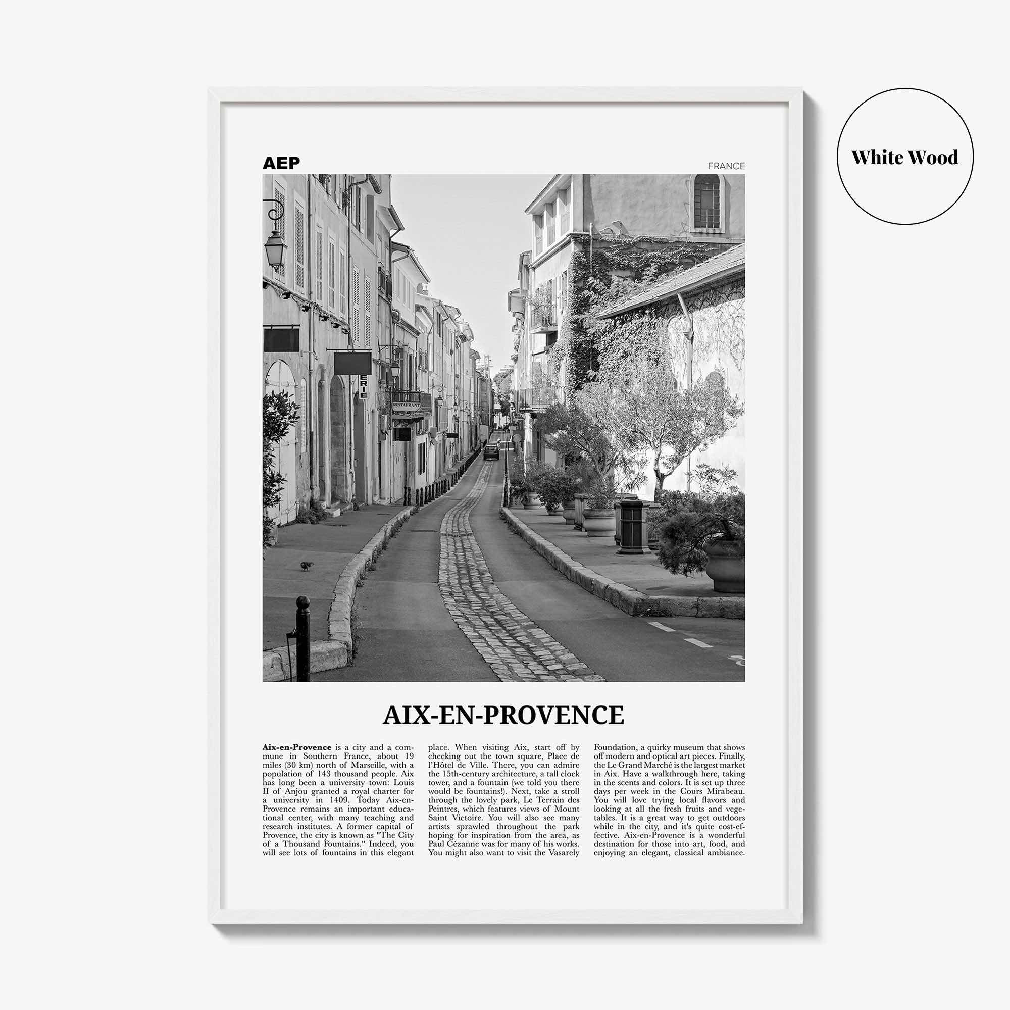 Aix En Provence Print Black and White No 2, Aix-en-Provence Wall Art, Aix-en-Provence Poster, Aix-en-Provence Photo, France, Côte d'Azur