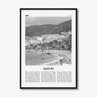 Ajaccio Print Black and White, Ajaccio Wall Art, Ajaccio Poster, Ajaccio Photo, Ajaccio Wall Décor, Ajaccio Map, France