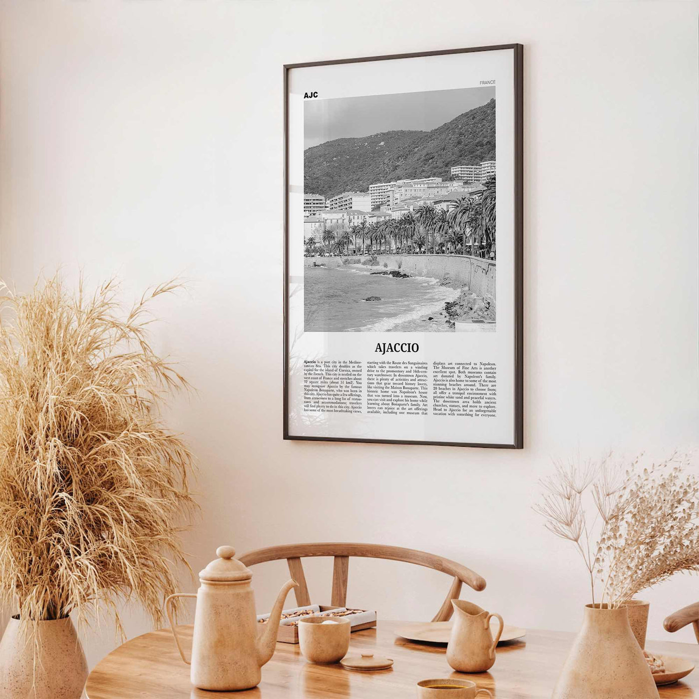 Ajaccio Print Black and White, Ajaccio Wall Art, Ajaccio Poster, Ajaccio Photo, Ajaccio Wall Décor, Ajaccio Map, France