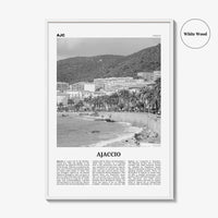 Ajaccio Print Black and White, Ajaccio Wall Art, Ajaccio Poster, Ajaccio Photo, Ajaccio Wall Décor, Ajaccio Map, France