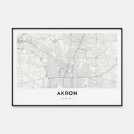 Akron Map Landscape Poster