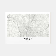 Akron Map Landscape Poster