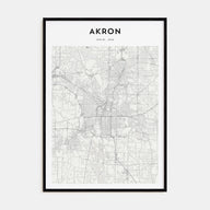Akron Map Portrait Poster