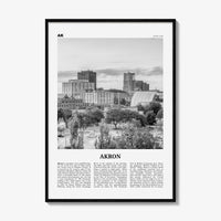 Akron Print Black and White, Akron Wall Art, Akron Poster, Akron Photo, Akron Wall Décor, Ohio, USA, United States, North America