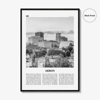 Akron Print Black and White, Akron Wall Art, Akron Poster, Akron Photo, Akron Wall Décor, Ohio, USA, United States, North America
