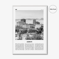 Akron Print Black and White, Akron Wall Art, Akron Poster, Akron Photo, Akron Wall Décor, Ohio, USA, United States, North America
