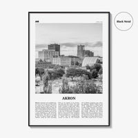Akron Print Black and White, Akron Wall Art, Akron Poster, Akron Photo, Akron Wall Décor, Ohio, USA, United States, North America