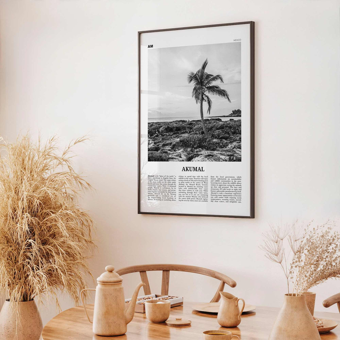 Akumal Print Black and White, Akumal Wall Art, Akumal Poster, Akumal Photo, Akumal Map, Akumal Wall Decor, Mexico