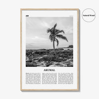 Akumal Print Black and White, Akumal Wall Art, Akumal Poster, Akumal Photo, Akumal Map, Akumal Wall Decor, Mexico