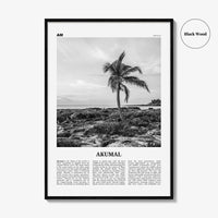 Akumal Print Black and White, Akumal Wall Art, Akumal Poster, Akumal Photo, Akumal Map, Akumal Wall Decor, Mexico