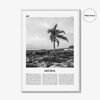 Akumal Print Black and White, Akumal Wall Art, Akumal Poster, Akumal Photo, Akumal Map, Akumal Wall Decor, Mexico