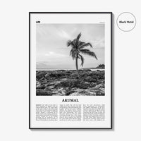 Akumal Print Black and White, Akumal Wall Art, Akumal Poster, Akumal Photo, Akumal Map, Akumal Wall Decor, Mexico