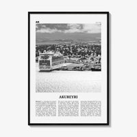 Akureyri Print Black and White, Akureyri Wall Art, Akureyri Poster, Akureyri Photo, Akureyri Wall Décor, Akureyri Map, Iceland